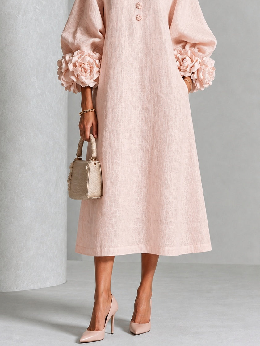 Leticia | Elegant Blommig Midiklänning