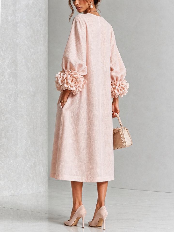 Leticia | Elegant Blommig Midiklänning