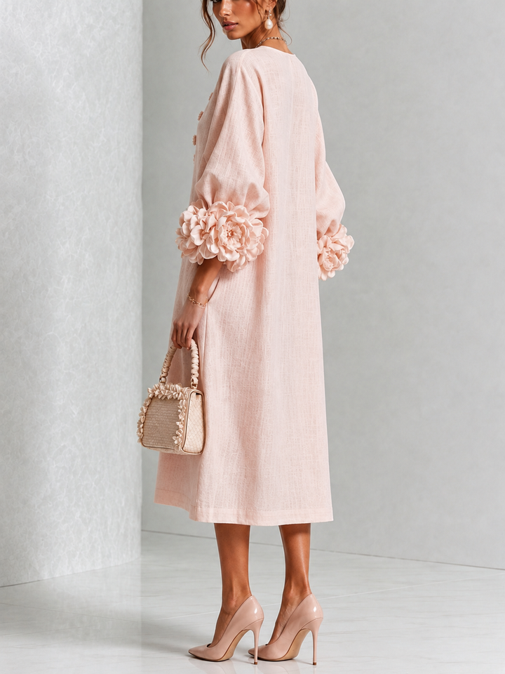 Leticia | Elegant Blommig Midiklänning