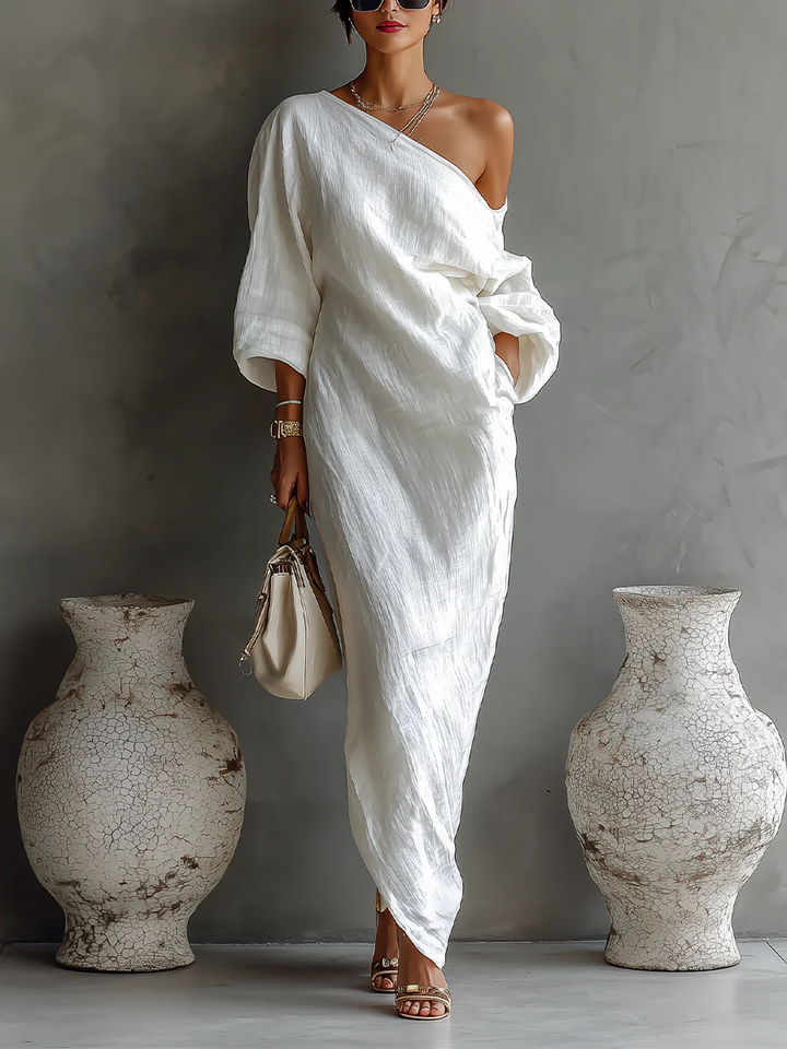 Elise | Asymmetrisk och elegant maxiklänning