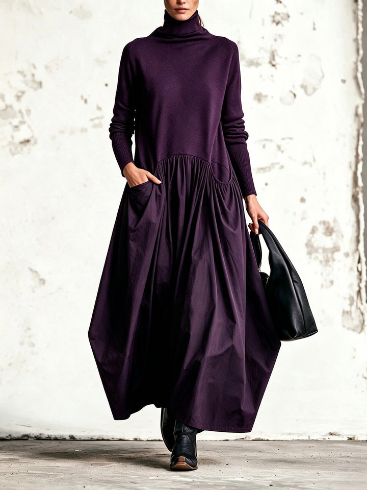 Marianne – lila oversize maxiklänning med polokrage