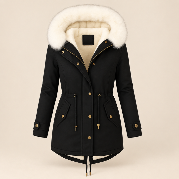 Birgitta | Elegant Vinterparkas – Pälskantad Huva