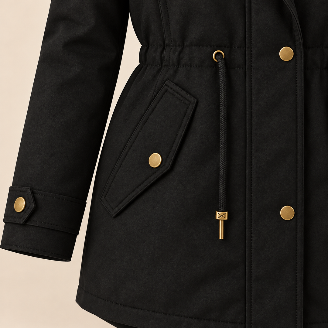 Birgitta | Elegant Vinterparkas – Pälskantad Huva