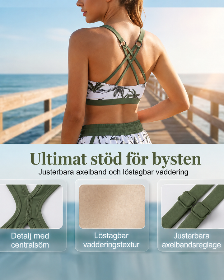 Mathilda | Tredelat tankini-, bikini- och cover-up-set