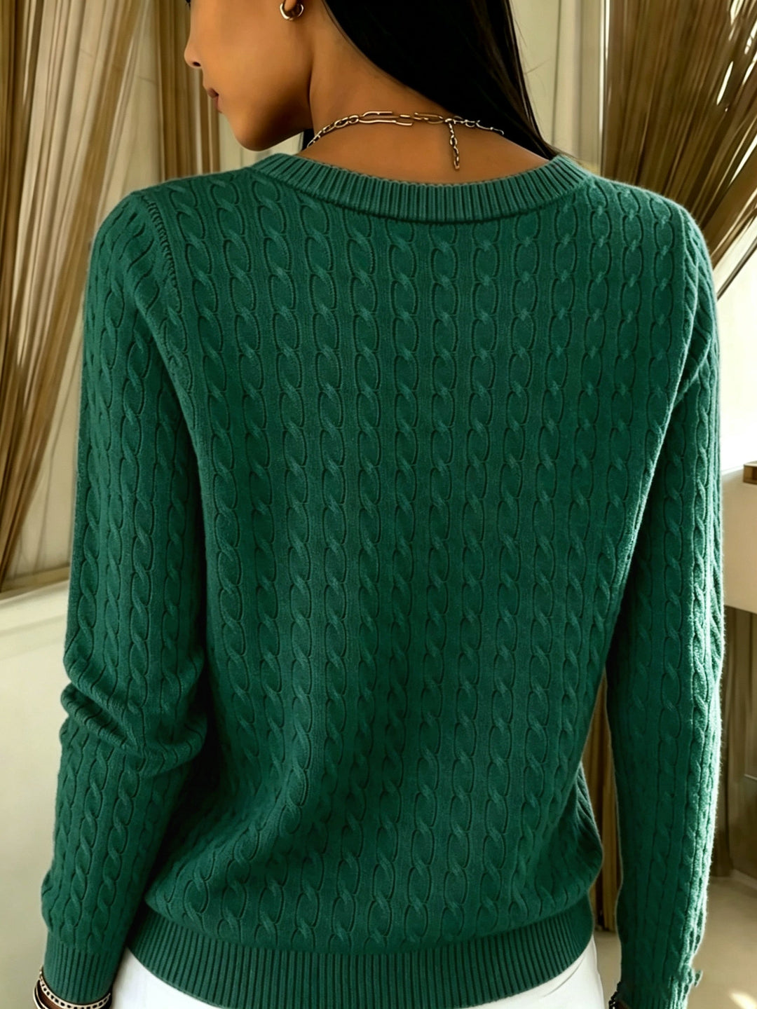 Tiana | Flätad cardigan med knapp