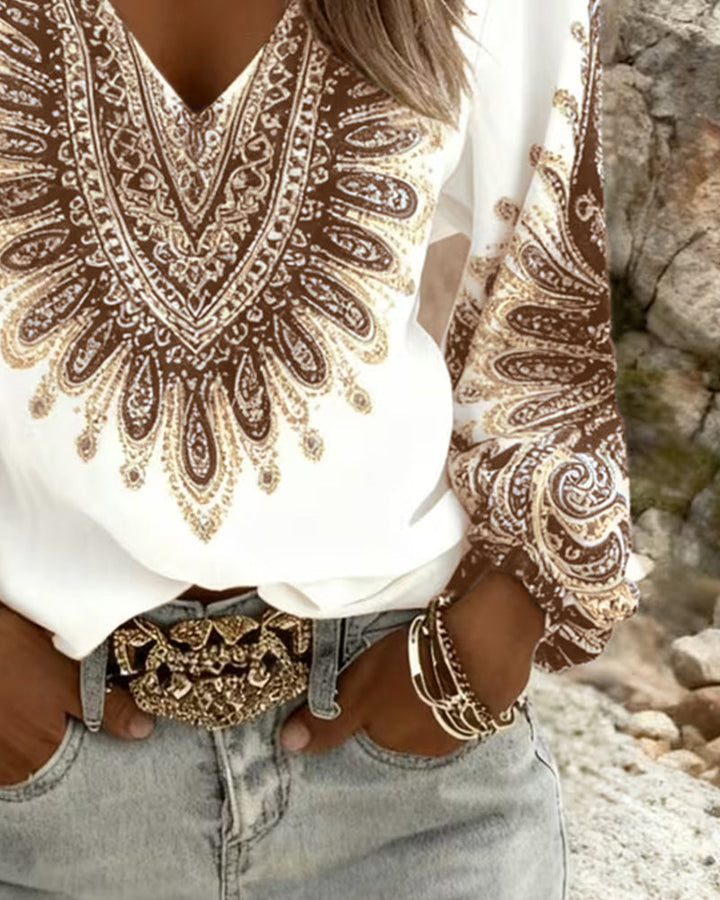 Elara | Paisleytryckt Blus