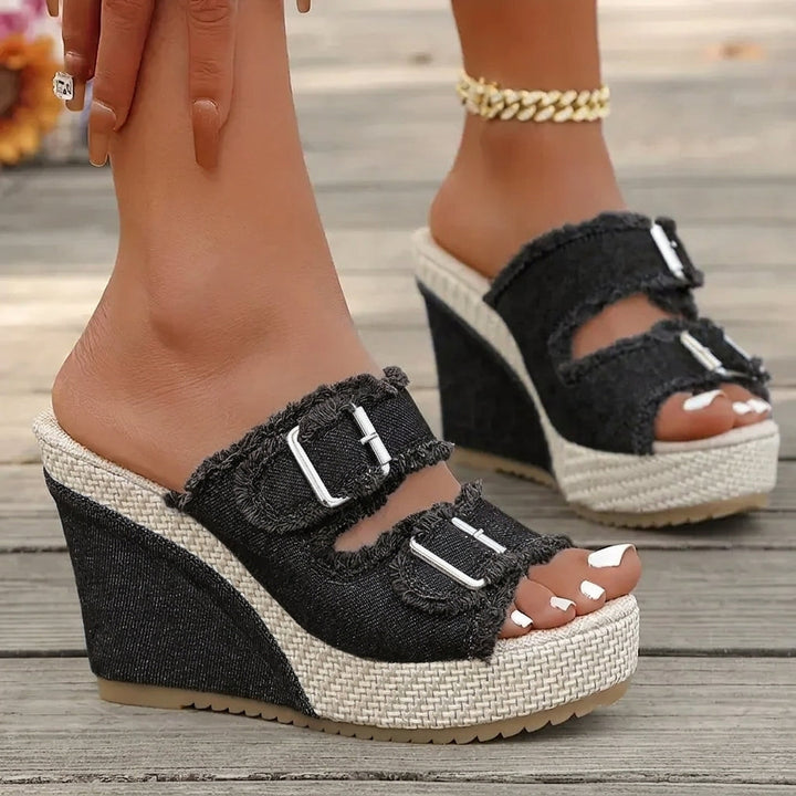 Atelier | Frayed Edge Wedge Sandaler