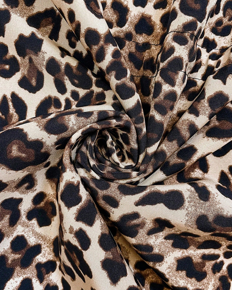Gisela | Vändbar Huva Kappa med Leopardtryck