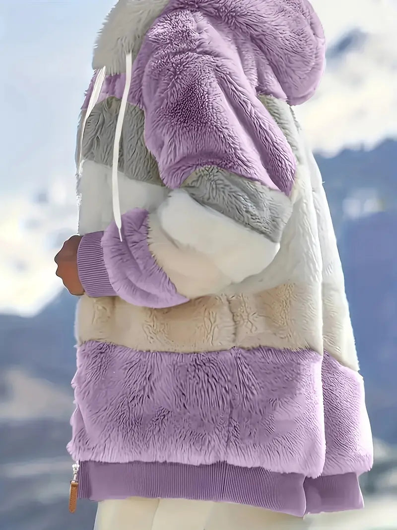 Serena | Plysch Hooded Coat