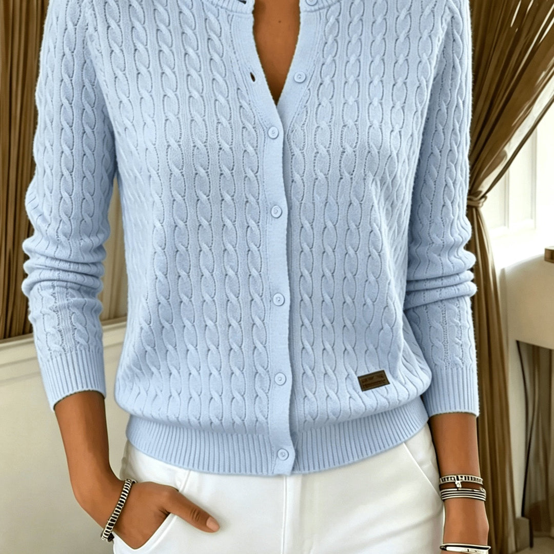 Tiana | Flätad cardigan med knapp