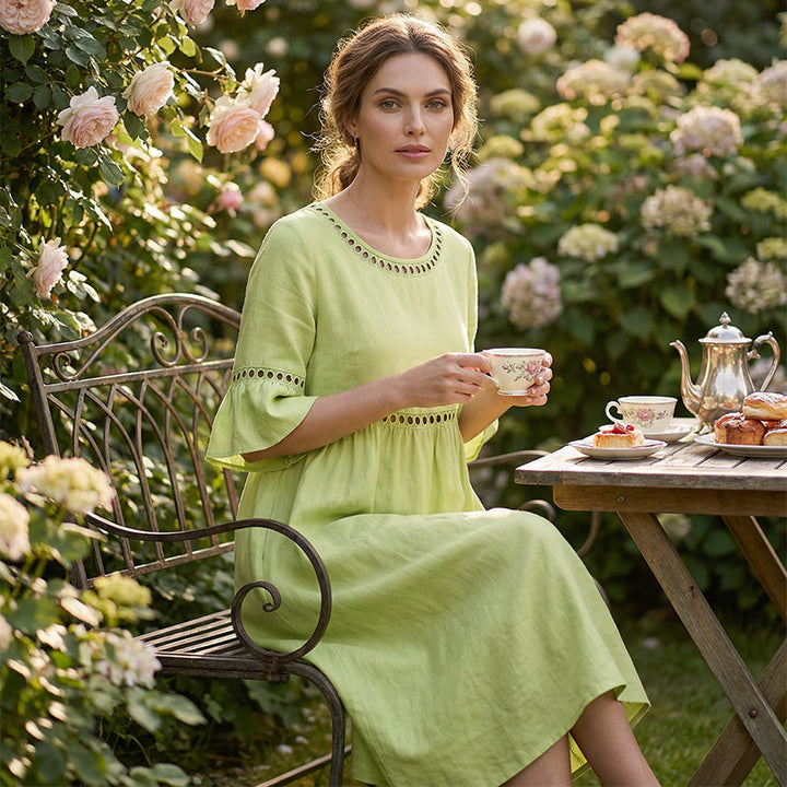 Agatha | Elegant Midiklänning som Döljer Magen
