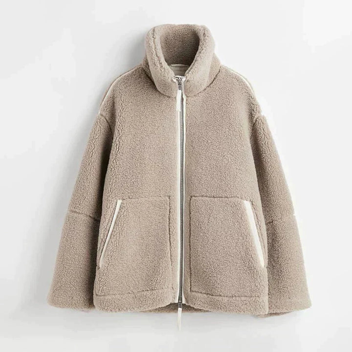 Theresa | Oversize-teddyjacka med ståkrage