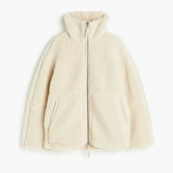 Theresa | Oversize-teddyjacka med ståkrage