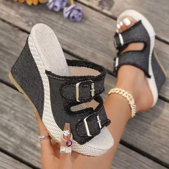 Atelier | Frayed Edge Wedge Sandaler
