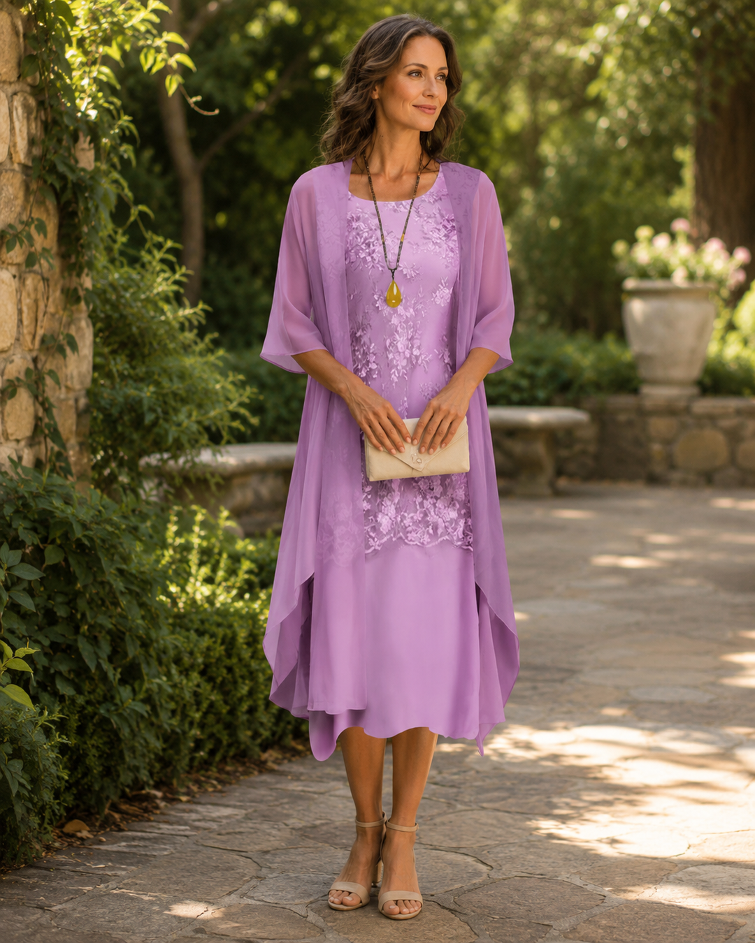Eleanor | Elegant Chiffon Tvådelad Klänning