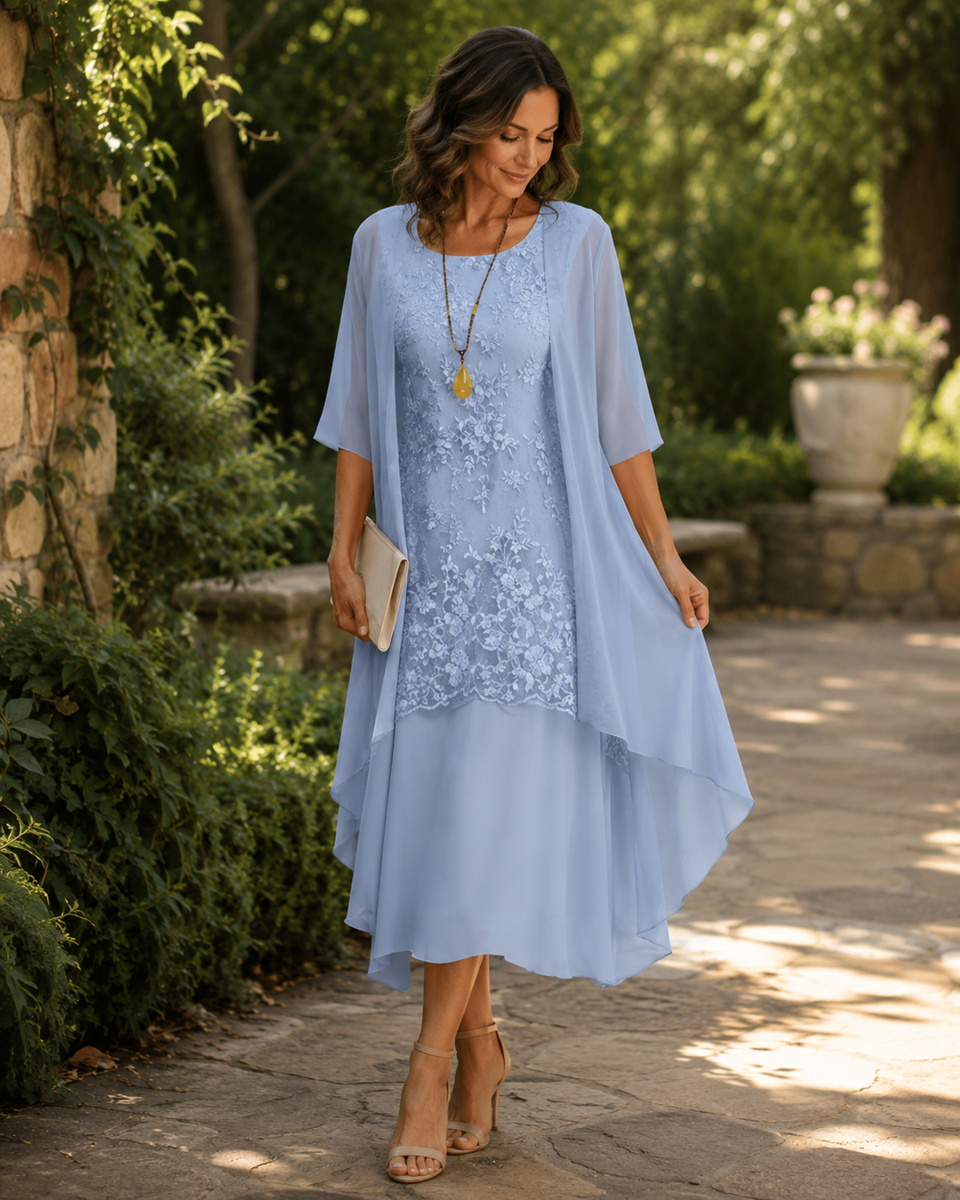 Eleanor | Elegant Chiffon Tvådelad Klänning