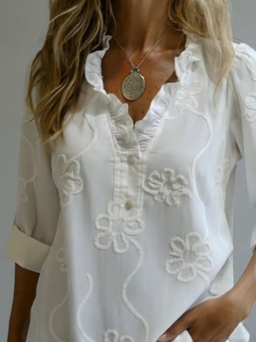 Amelia | Broderad Bomull Blus