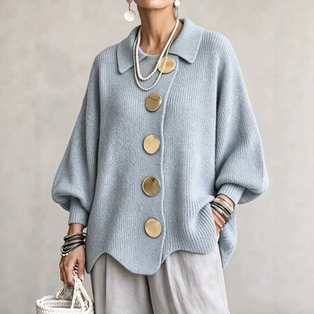 Karita | Oversized Krageknäppt Cardigan