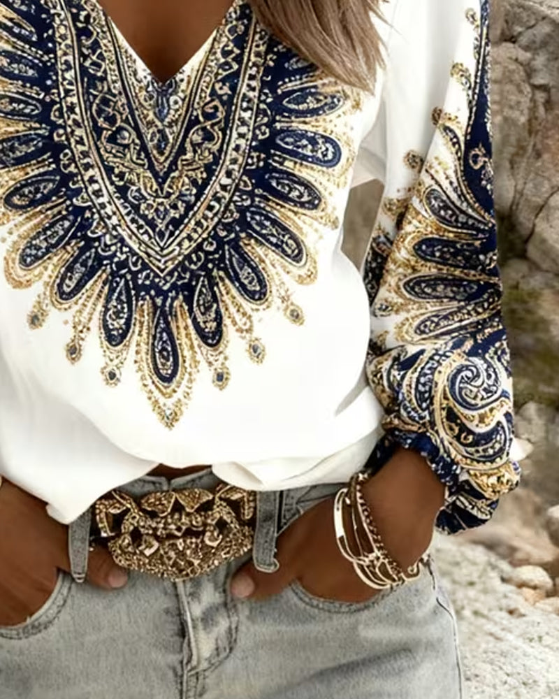 Elara | Paisleytryckt Blus