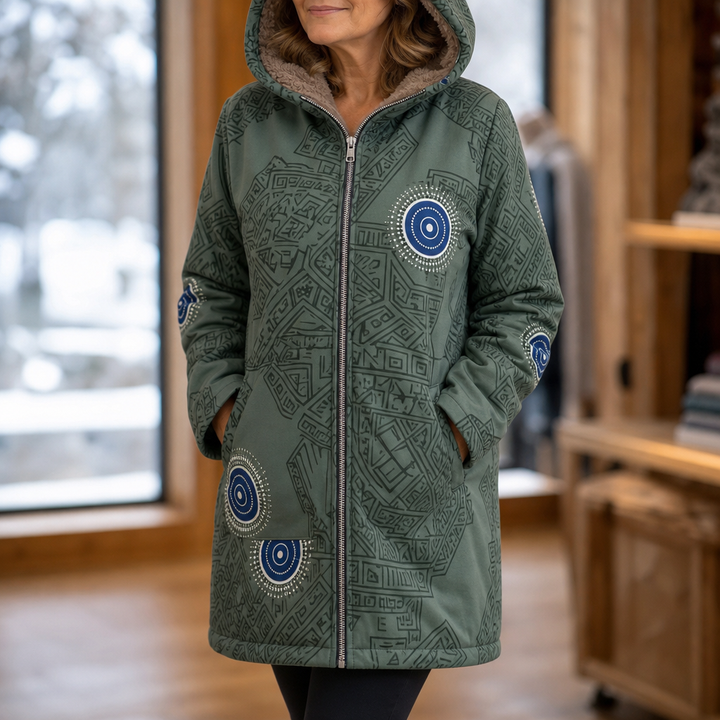 Gudrun | Tryckt Hooded Vinterjacka