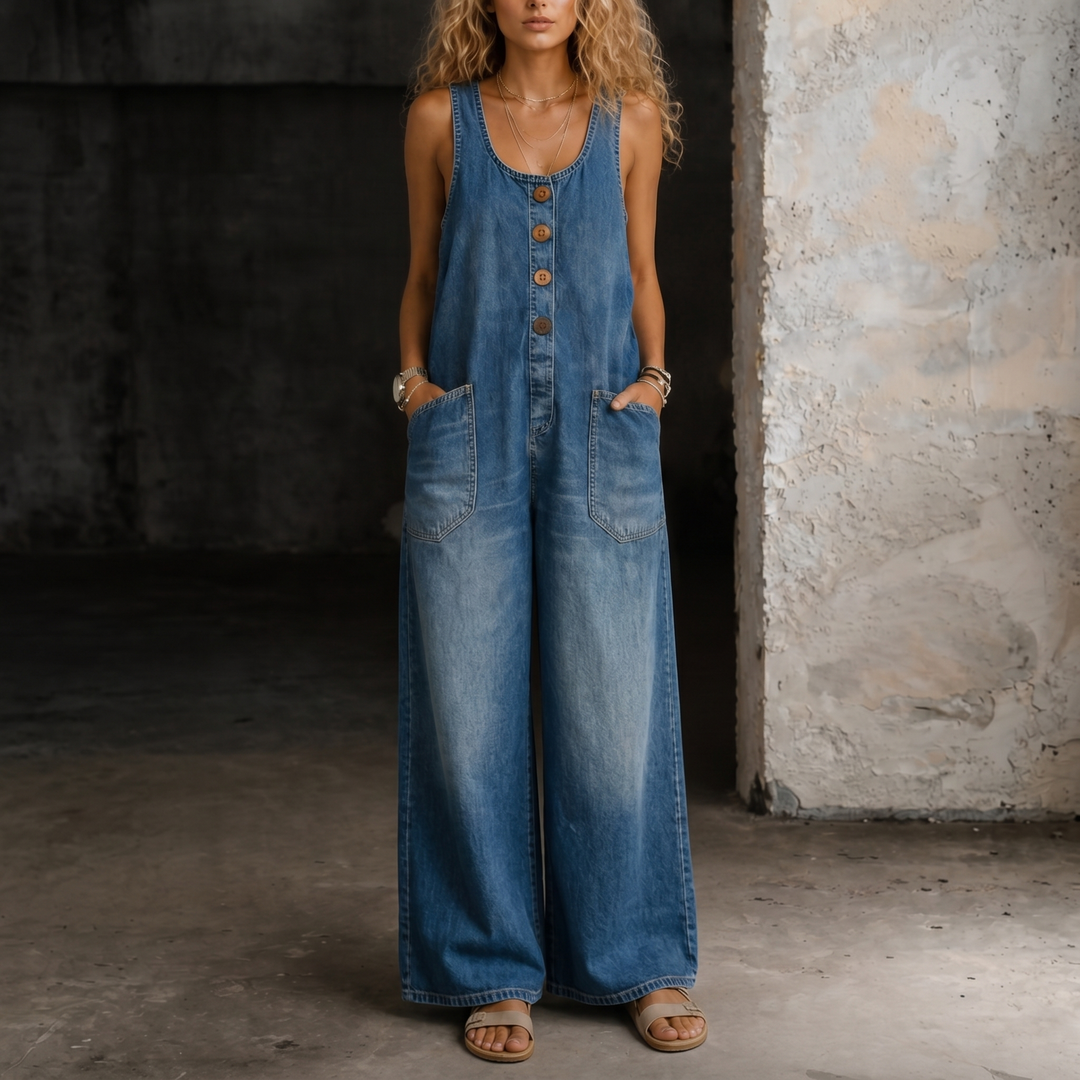 Moxelle | Denim Overall Jumpsuit