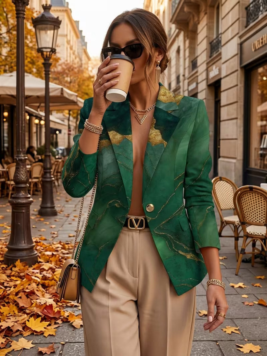 Honorine | Smaragd Marmor Blazer
