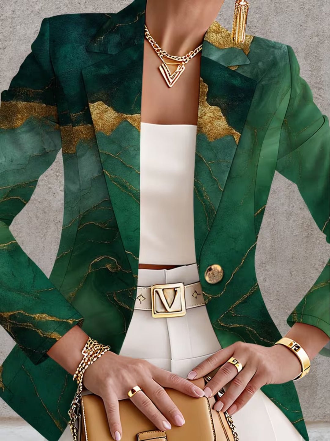 Honorine | Smaragd Marmor Blazer