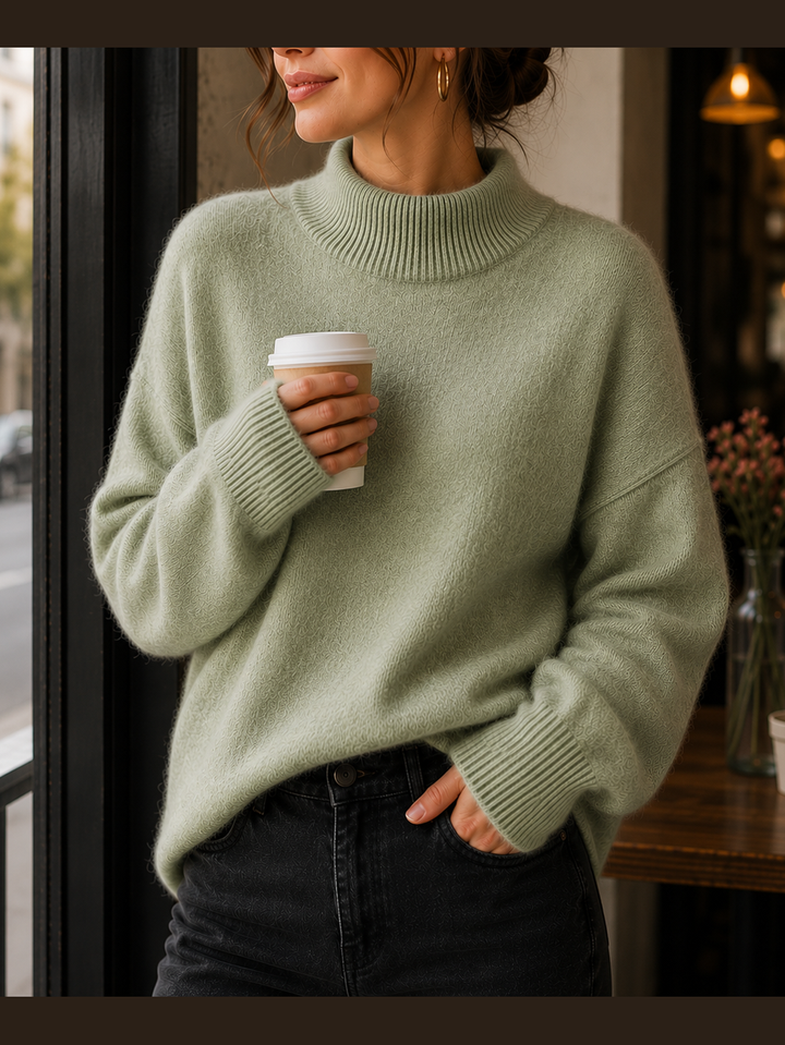 Anna-Greta – oversize polotröja i grönt