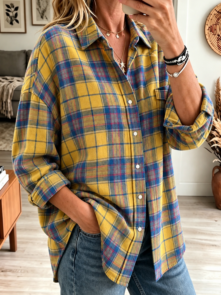 Mariann oversized skjorta med uppvikta ärmar