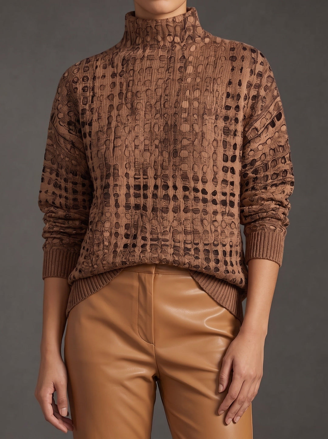 Amara | Texturerad Lattice Turtleneck
