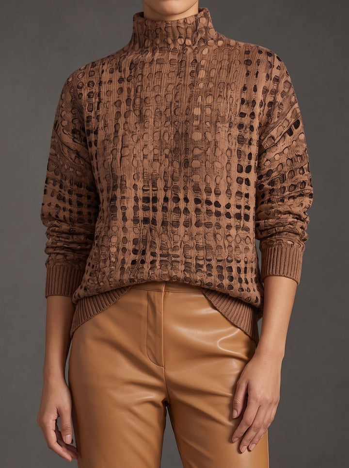 Amara | Texturerad Lattice Turtleneck