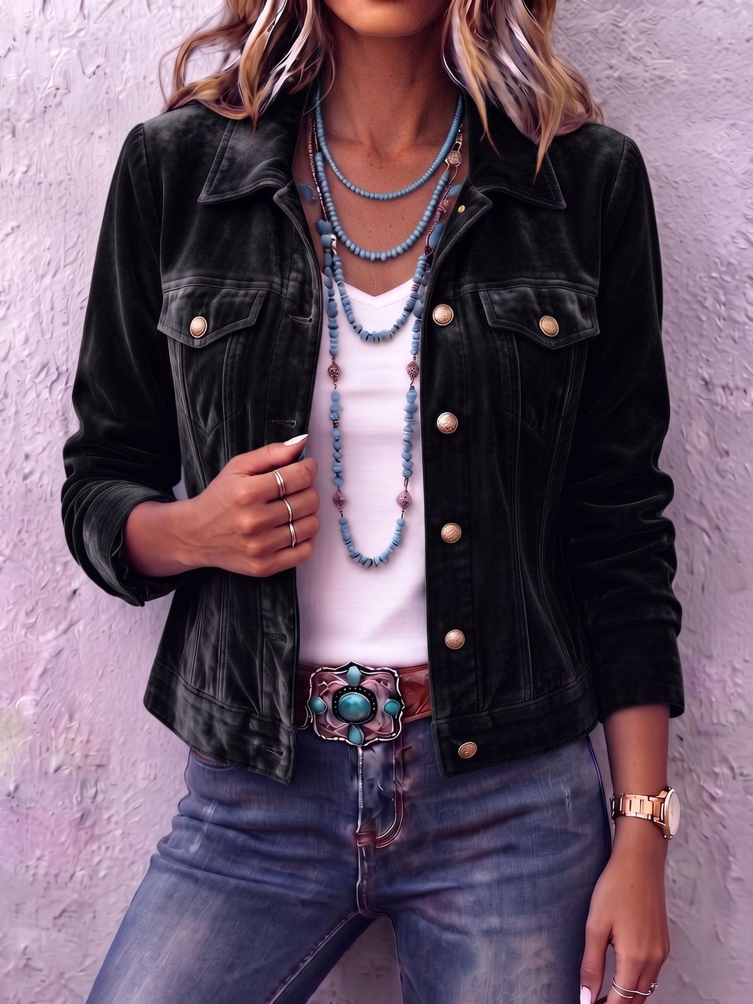 Dianne | Boho Vintage-inspirerad Sammetjacka