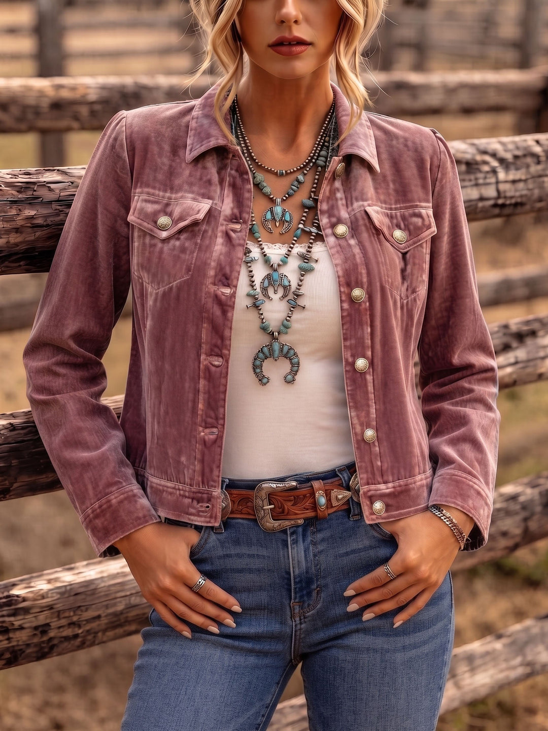 Dianne | Boho Vintage-inspirerad Sammetjacka