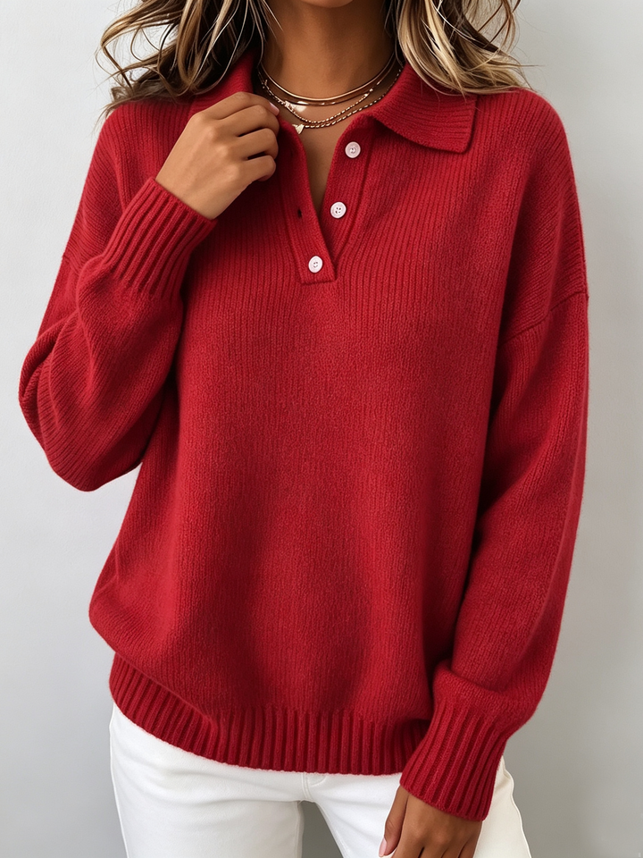 Marvelle | Chic Polo Huvtröja i Stickad