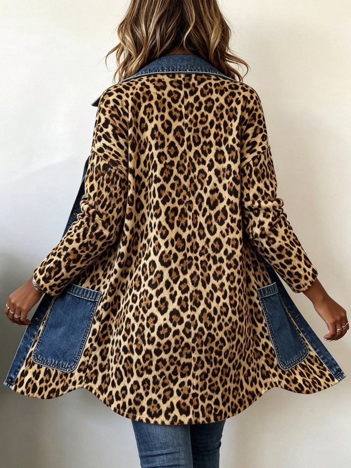 Barbro | Leopard- och denimjacka