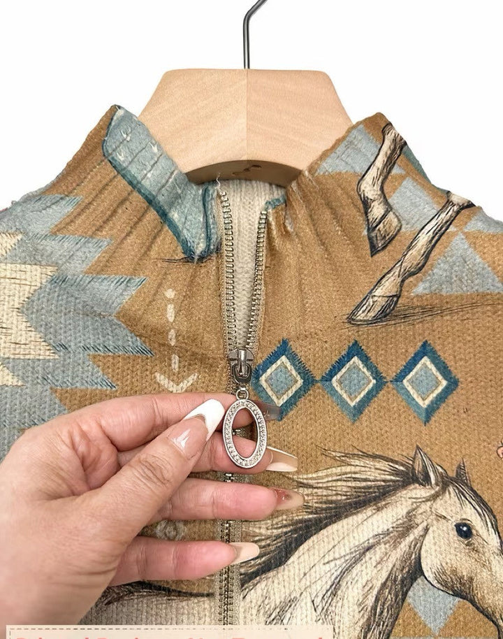 Perpetua | Ökenhäst och Kaktus Zip Cardigan