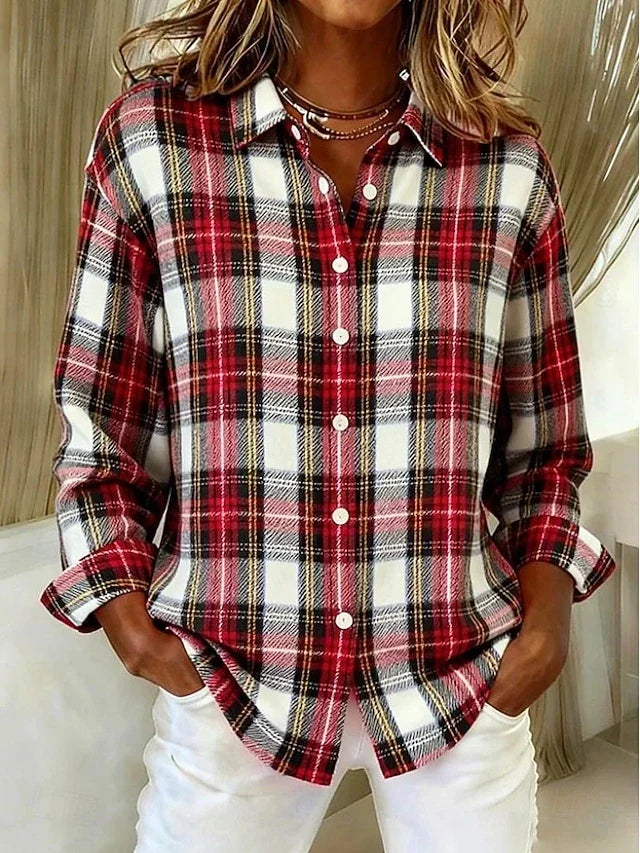Dulcie | Vintage Rutigt Knappt Blus