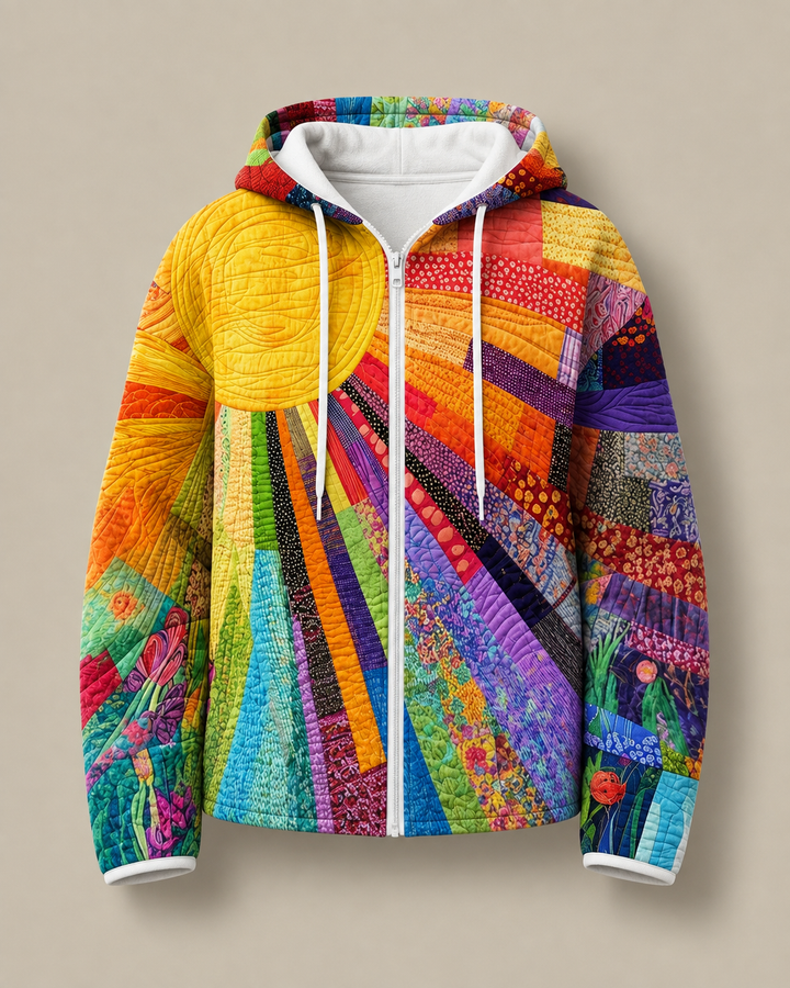 Rhealyn | Solstråletryckad Zip Hoodie