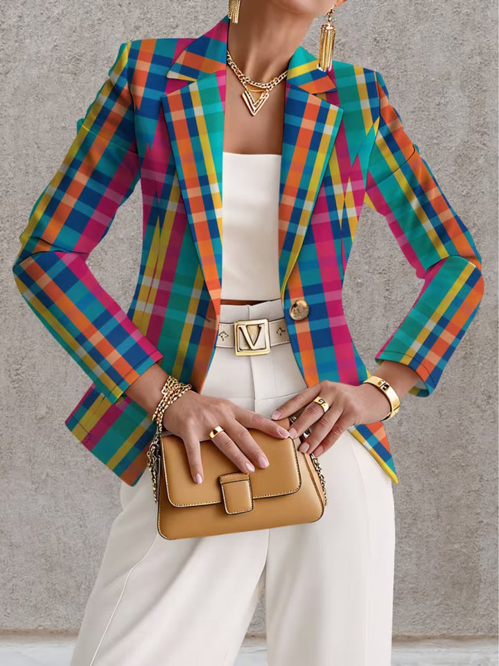 Rosaline | Regnbågsrutig Blazer