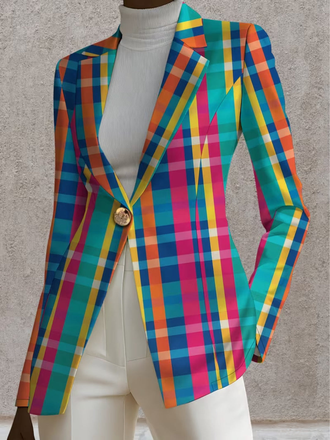 Rosaline | Regnbågsrutig Blazer