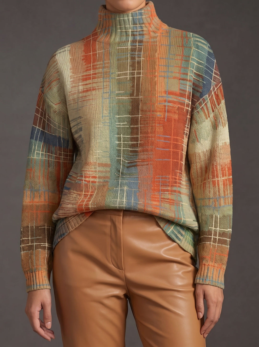 Ines | Konstnärlig Tryckt Turtleneck
