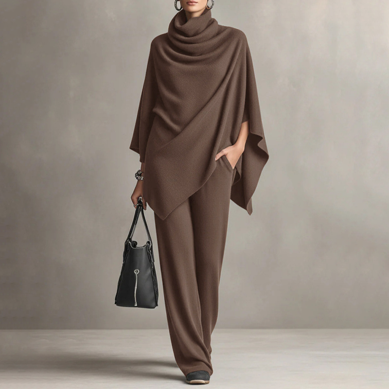 Sanna | Sammetsset Med Cape Och Vida Byxor