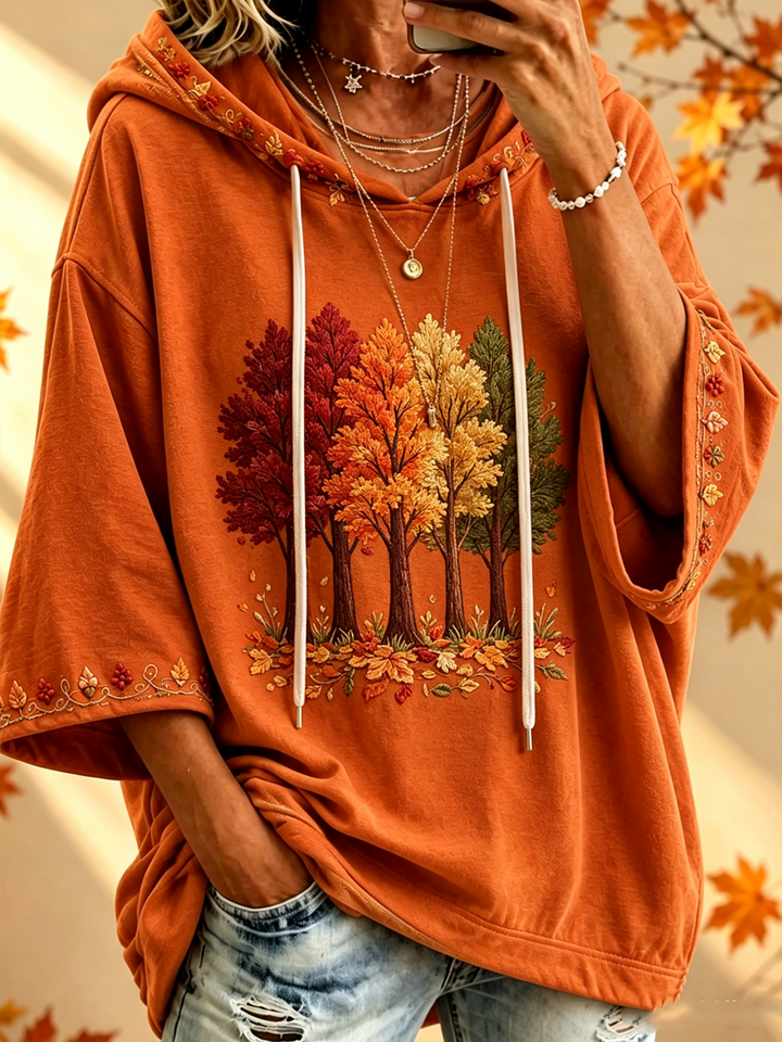 Maria | Oversized Hoodie med Hösttryck