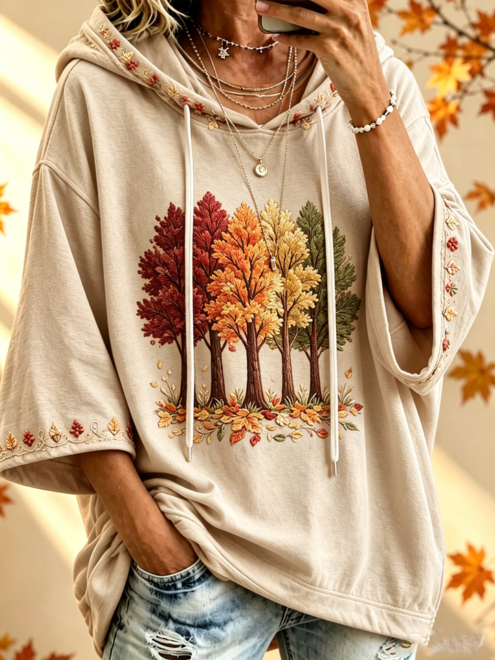 Maria | Oversized Hoodie med Hösttryck