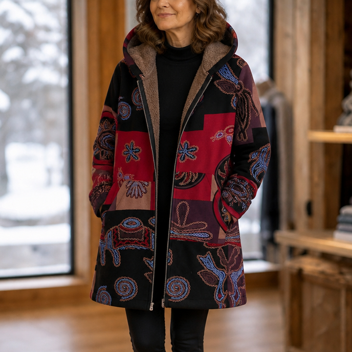 Gudrun | Tryckt Hooded Vinterjacka