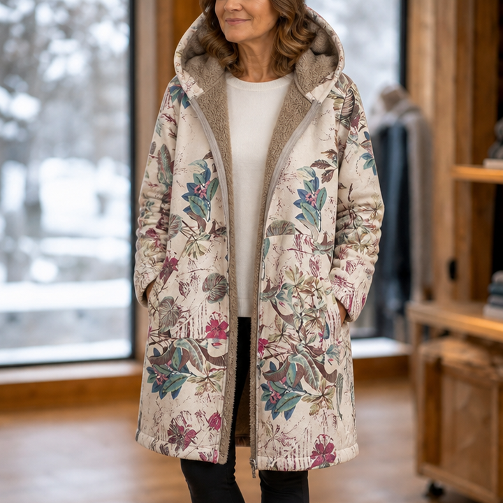 Gudrun | Tryckt Hooded Vinterjacka