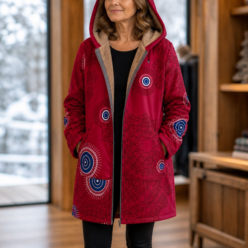 Gudrun | Tryckt Hooded Vinterjacka