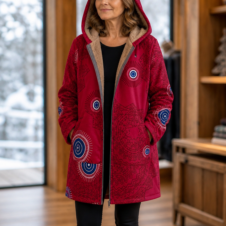 Gudrun | Tryckt Hooded Vinterjacka