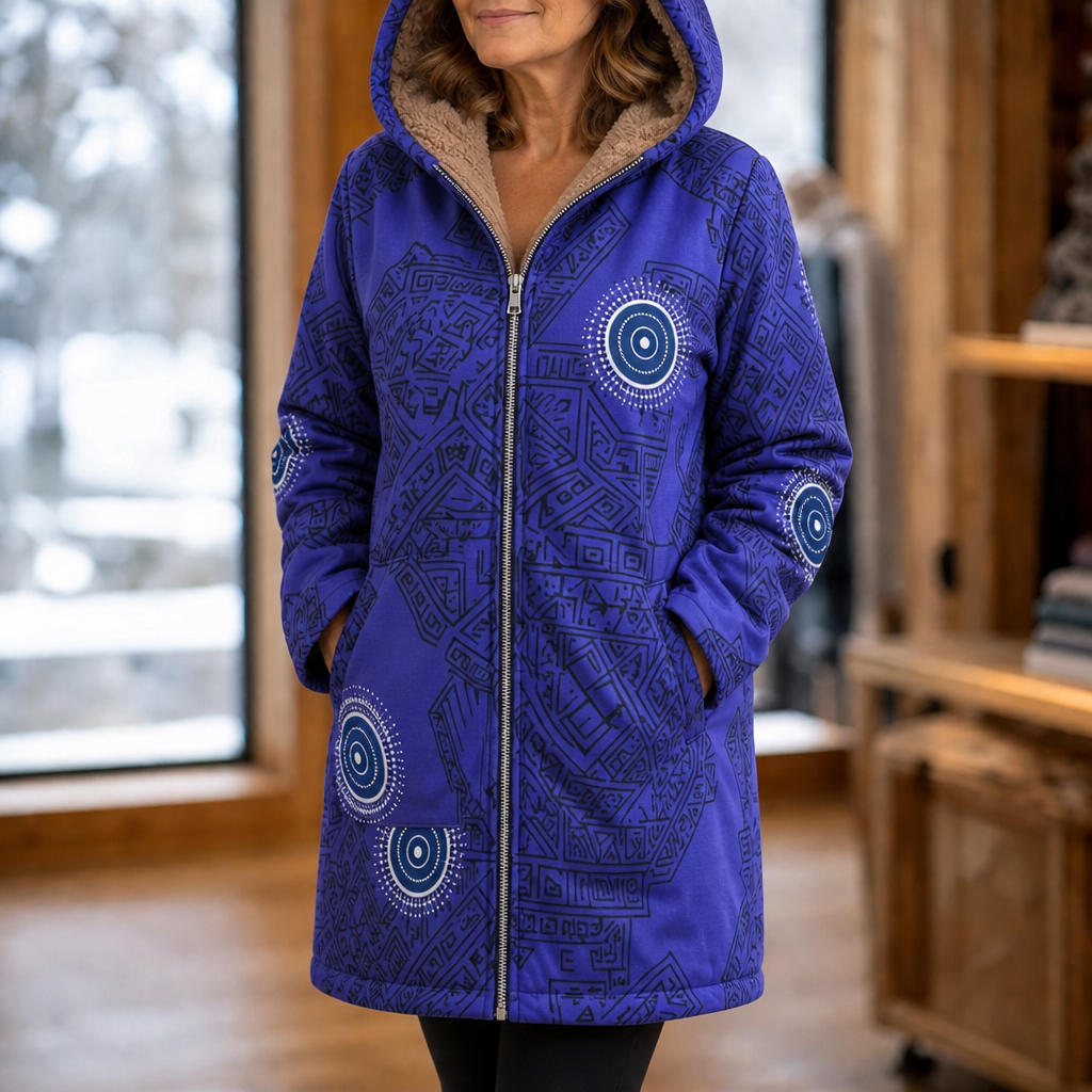 Gudrun | Tryckt Hooded Vinterjacka