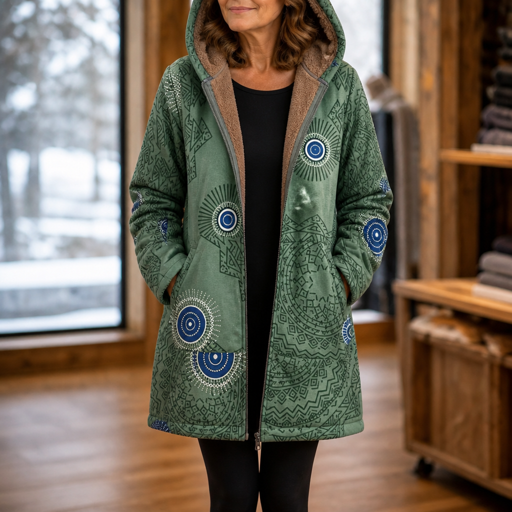 Gudrun | Tryckt Hooded Vinterjacka